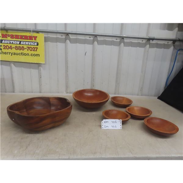 Wood Salad Bowl Set