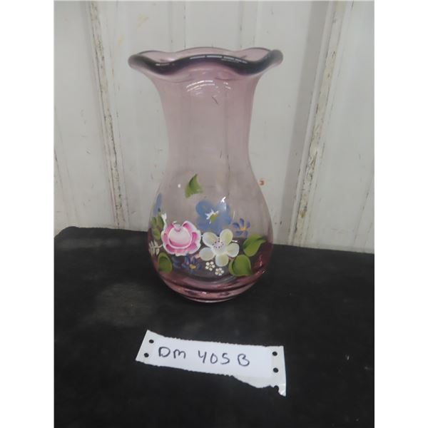 Vase - Hand Painted 8" Tall 4" Diameter