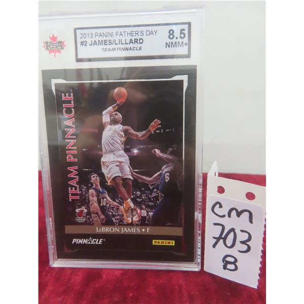 Graded Lebron James/Damian Lillard Team Pinnocle Card