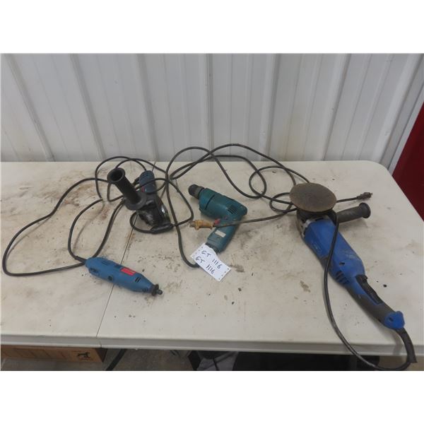 Bosch Angle Grinder, Power Fist Angle Grinder, Makita Drill, Rotary Tool 