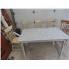 Image 1 : Marble Top Table  29 1/2"x 51"x30" + 5 Chairs 