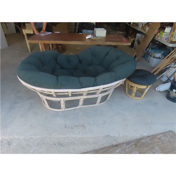 Rattan Double Moon with Ottoman