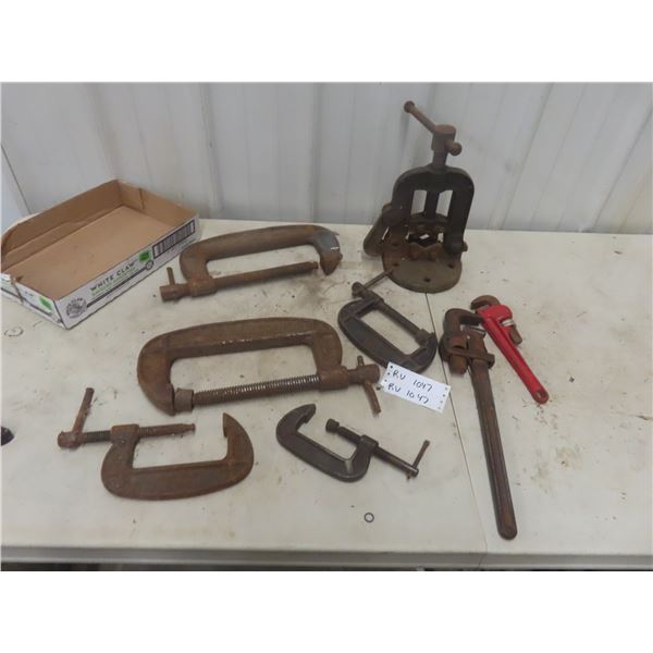 Pipe Vice, C Clamps, Pipe Wrench 