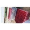 Image 1 : (10)  4ft x 7ft  Red Grids/7 Shelves per Grid 56 White Shelves and14 Red Shelves