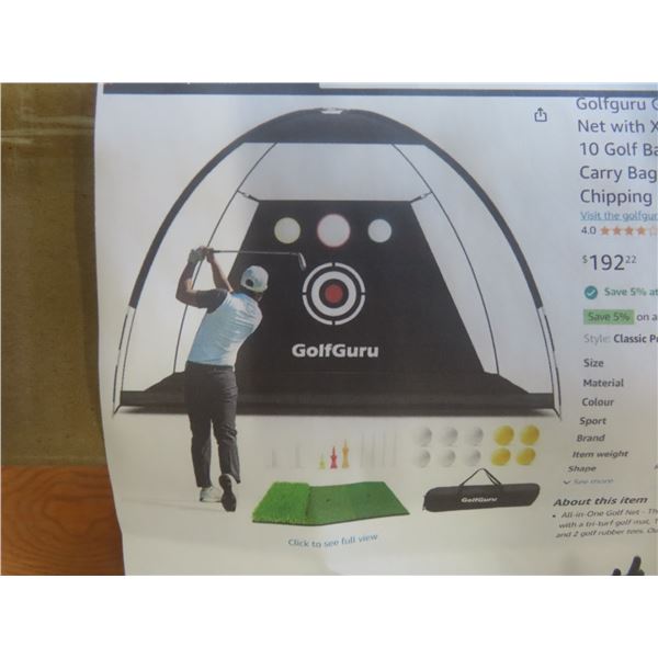 Golf Net 10x7 FT All in One Gold Practice Net 
