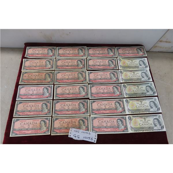Canadian 11954+1973 Paper Currency 