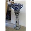 Image 1 : Blue + White 2 Piece Plant Stand 43" High Has Had Previous Repairs 