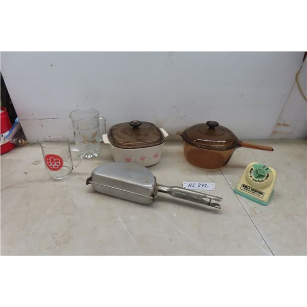 Pyrex Casserole Dish, Glass Pot, Alumium 