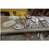 Image 1 : Silverplated Silverware + 2 China Platters