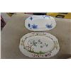 Image 2 : Silverplated Silverware + 2 China Platters