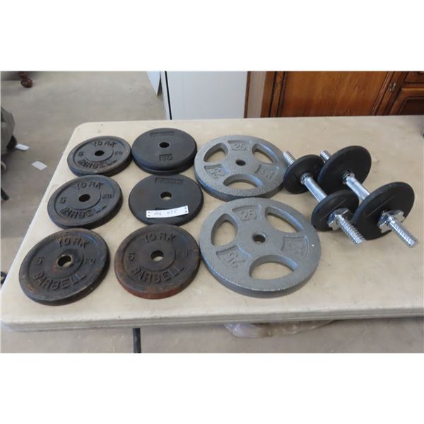 Metal Weights Approx. 135 Pounds 2x2 1/2 lbs 