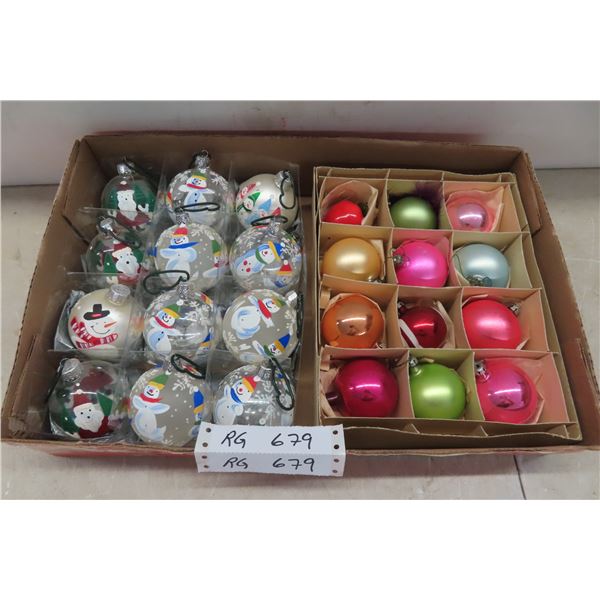 24 Vintage Glass Christmas Ornaments 