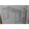 Image 1 : 40" Folding Small Desk, Writing, Gaming, Computer Desk, White/ Marble Look - New or Store Return