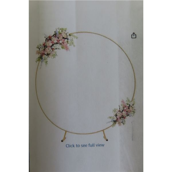 Round Back Drop Stand 6.9ft Gold Circle
