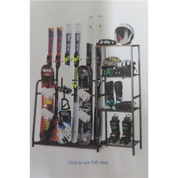 Freestanding Snowboard Rack, 4 Pairs Skis