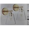 Image 1 : Gold Wall Sconces Set of 2, Bathroom Light Fixture 