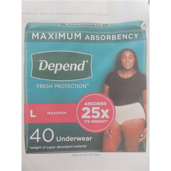 2x Depend Fresh Protection Adult