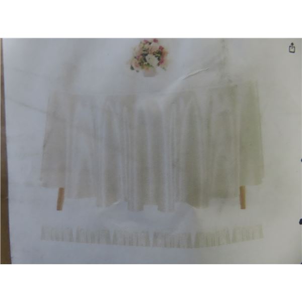 12 Pack Ivory Silk Table Cloths 108" Sound Silky 