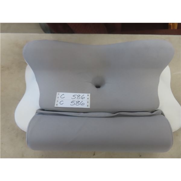 Cervical Neck Pillow with Cylinder Grey White
