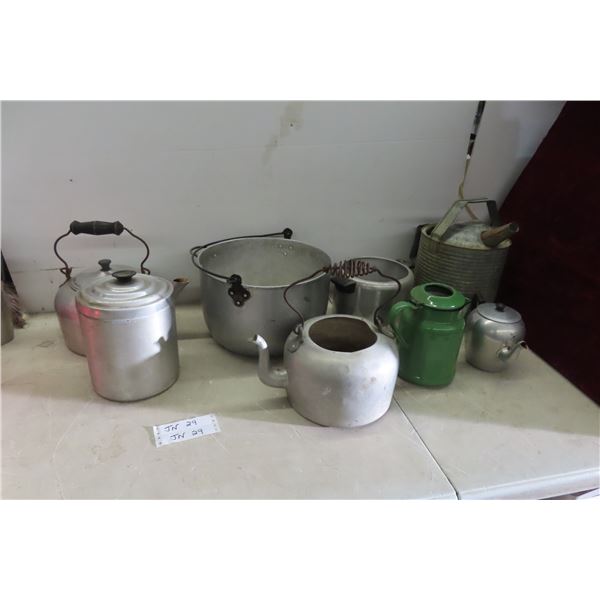 Vintage Aluminum Pots Watering Can Teapots