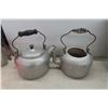 Image 2 : Vintage Aluminum Pots Watering Can Teapots