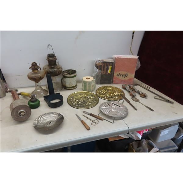 Vintage Bug Sprayers, Sifter, Washline Pulleys $100 Dollar Toilet Paper