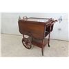 Image 1 : Tea Wagon with Removable Glass Top Tray 28x28x16'' Extends to 37''