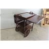 Image 9 : Tea Wagon with Removable Glass Top Tray 28x28x16'' Extends to 37''
