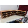 Image 2 : Vintage 2 PC Oak Pigeon Hole Cabinet 21x9x23