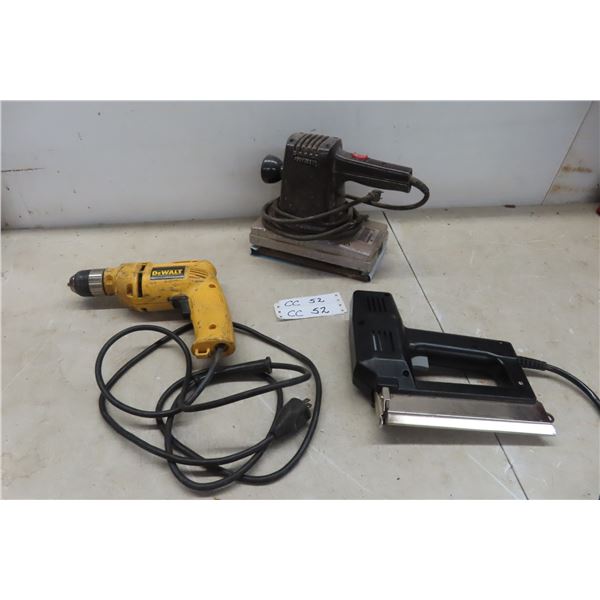 Power Tools DeWalt 3/8 VSR Drill, Shopmate Sander and Stapler