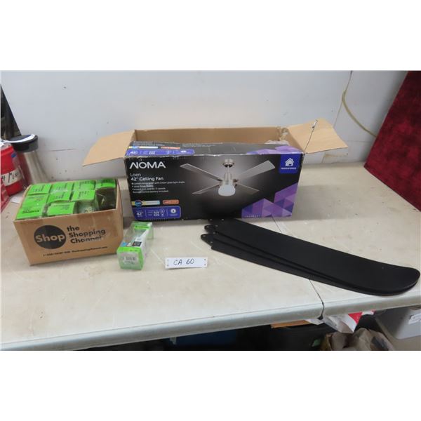 42'' Ceiling Fan Missing 1 Blade and New 10 Luminus LED MR16 Bulbs