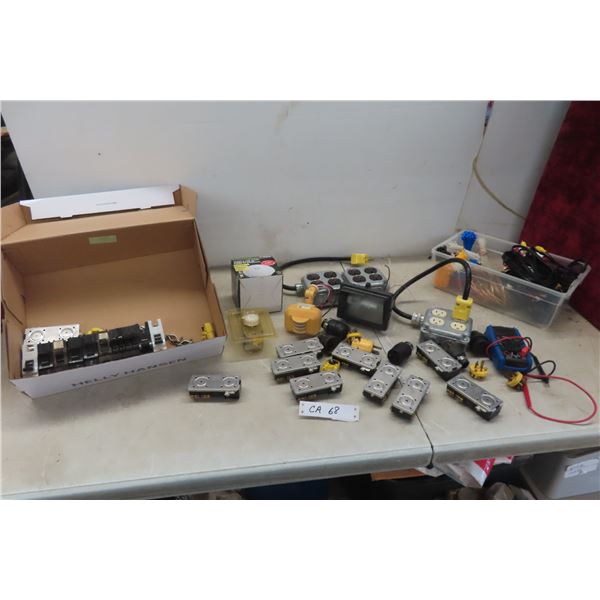 Electrical Supplies: Motion Security Light, Smoke Alarm, Breakers, Recepticles, Tester, Speaker Wire