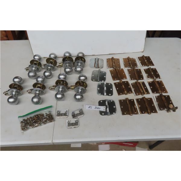 8 Brushed Stainless Passage Sets, Hinges and Screws
