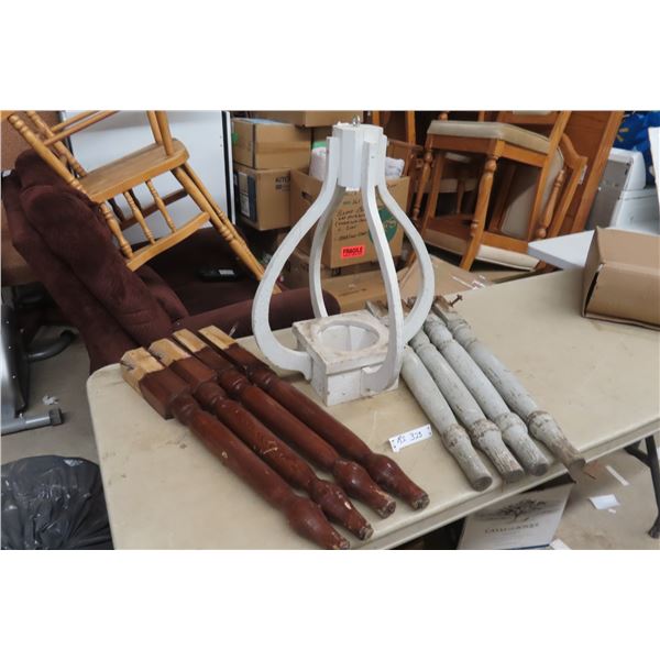 Wood Spindles, Table Legs and Wood Hanging Pot Holder