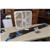 Image 1 : Box Fan and Brown Window Blind 50'' Wide with Hardware