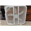 Image 2 : Box Fan and Brown Window Blind 50'' Wide with Hardware