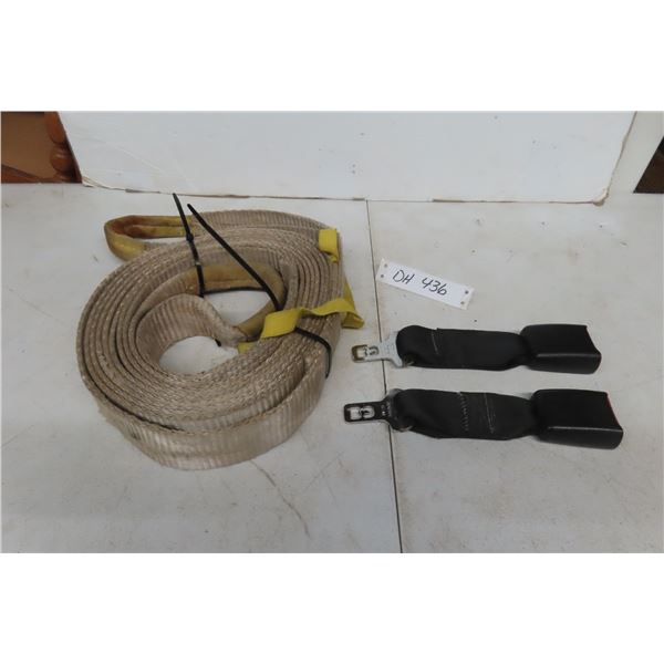 20FT Tow Rope and 2 Seat Belt Extensions