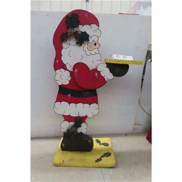 Santa Server Wood Figure 33'' Tall