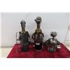 Image 2 : 3 Metal Sculptures: 2 Wine Holders and Bank Tallest 15''