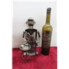 Image 4 : 3 Metal Sculptures: 2 Wine Holders and Bank Tallest 15''