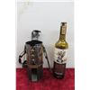 Image 6 : 3 Metal Sculptures: 2 Wine Holders and Bank Tallest 15''
