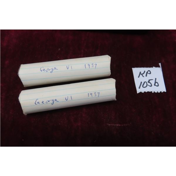 2 Rolls 1937 Canada Pennies