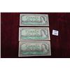 Image 1 : 3 Nice 1954 Canada $1 Bills