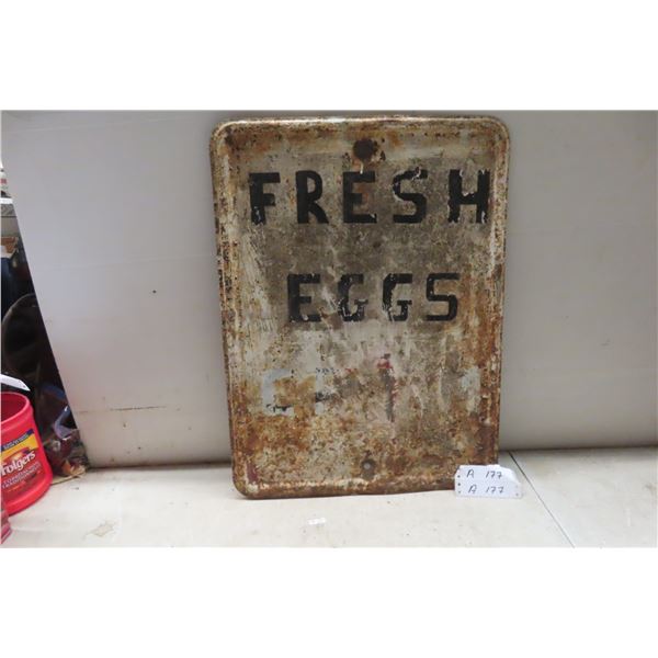 Metal Sign "Fresh Eggs" 24x18