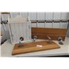 Image 1 : 2 Industrial Look Shelves 35x13 and Painted Cabinet 26x19x8