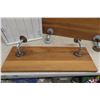 Image 2 : 2 Industrial Look Shelves 35x13 and Painted Cabinet 26x19x8