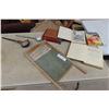 Image 1 : Vintage Cast Dipper, Wash Board and Hard Cover Books