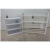 Image 1 : Shoe Rack 31x34x12 and a 3 Drawer Plastic Storage Unit 24x22x15