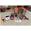 Image 1 : New Thunder Dumpers, 8 Hot Wheels, 2000 Monte Carlo Kellogg's Racer,  Plastic Corvette C7 and 1/43 S