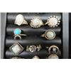 Image 3 : Costume Jewelery in Cases: 22 Rings, 9 pairs Earrings, Suisse Watch and 4 Pkgs Pierced Hoops